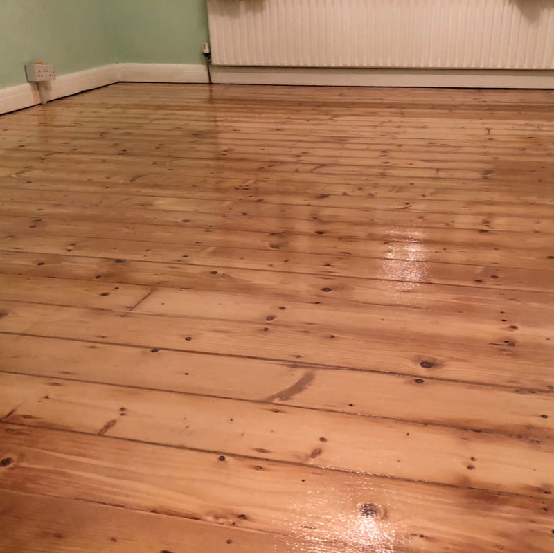 pitch pine floor boards sanded and sealed in frodsham, near helsby